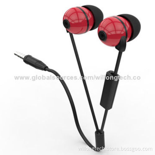 Red Color Mini In-ear Earphones with Rubber Oil Coating Surface